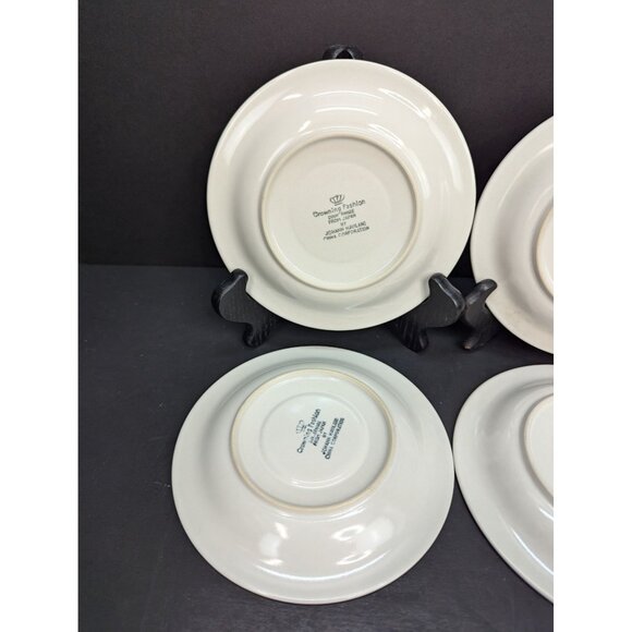 Crowning Fashion Dinnerware by Johann Haviland Blue Rim 6 1/2" Saucer Set of 4 - Picture 6 of 9